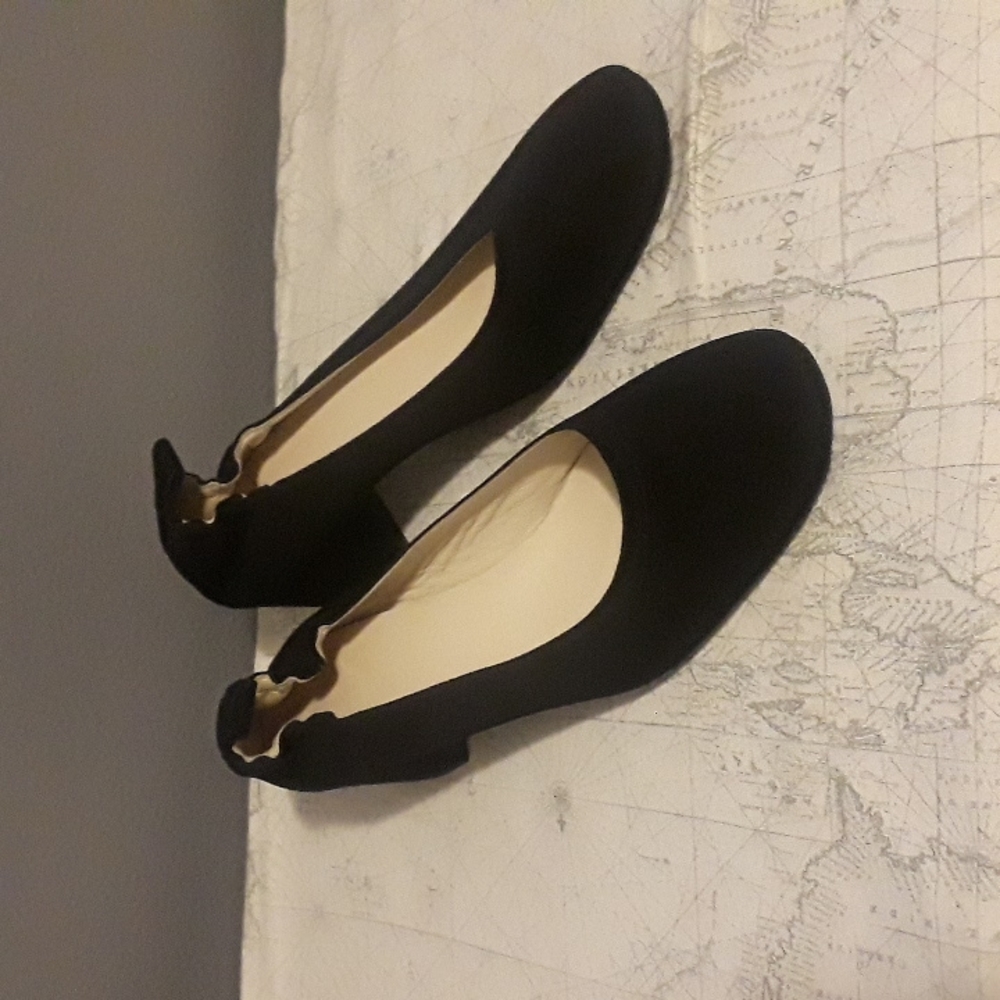 Everlane Black Suede Block Heels 10